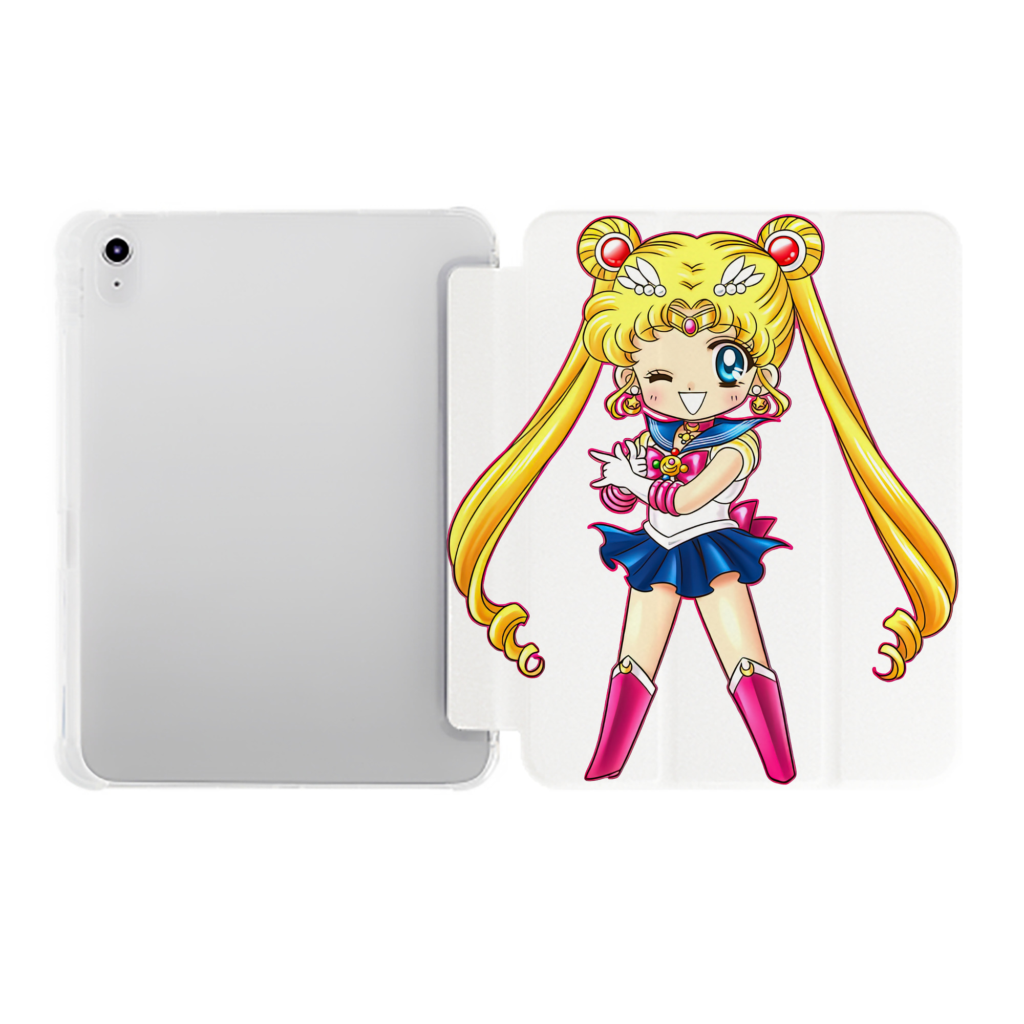 （画像用） 美少女戦士セーラームーン 月野 うさぎ つきの うさぎ Sailor Moon Tsukino Usagi IPad ケース ペン収納付き 三つ折りスタンド PUレザー×シリコン 対応機種9.5/10.5/10.9インチ